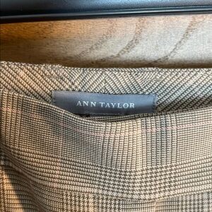 Ann Taylor The Jayne Trouser pant in Plaid - Cashew Beige